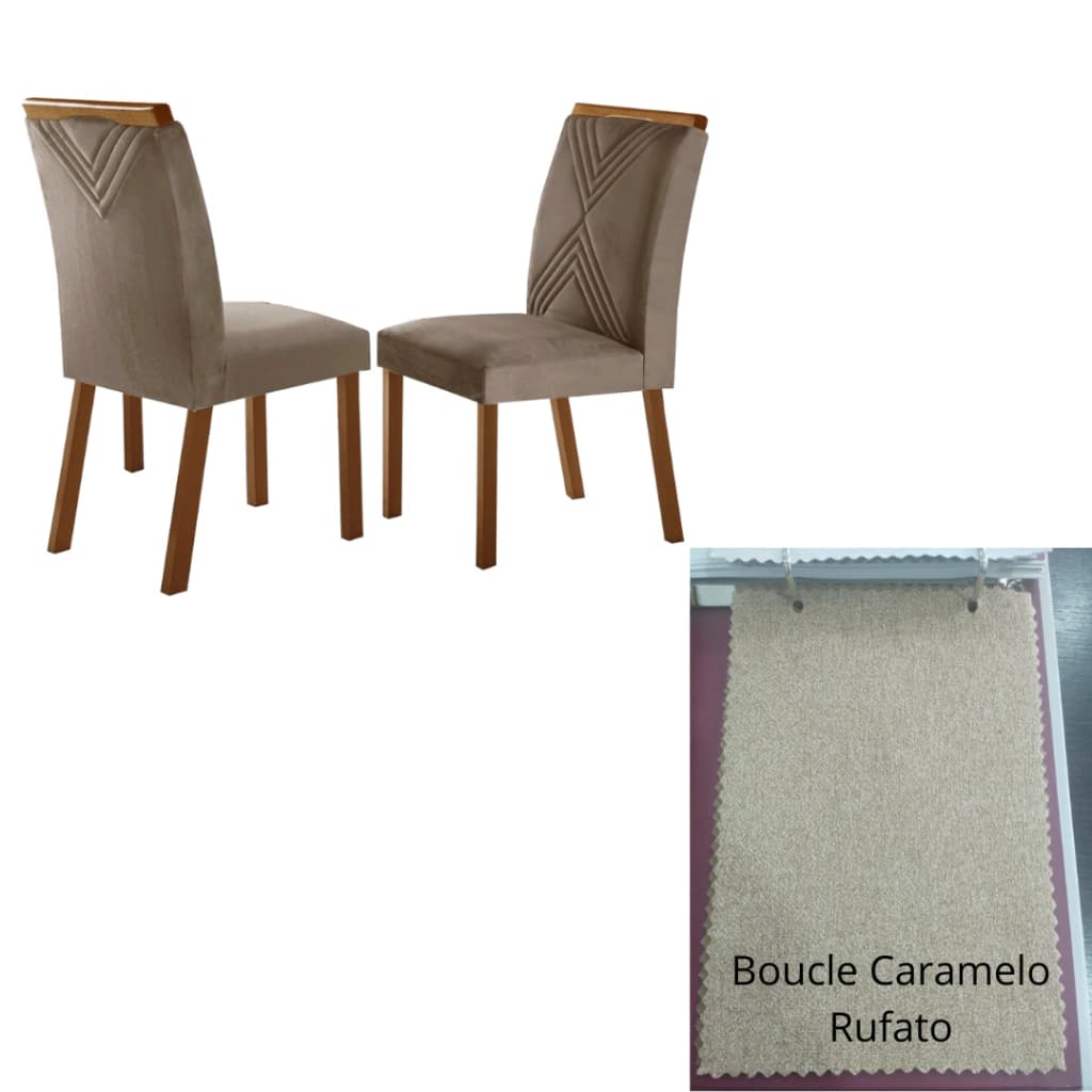 Cadeira Rufato Amsterda (boucle caramelo/imbuia)