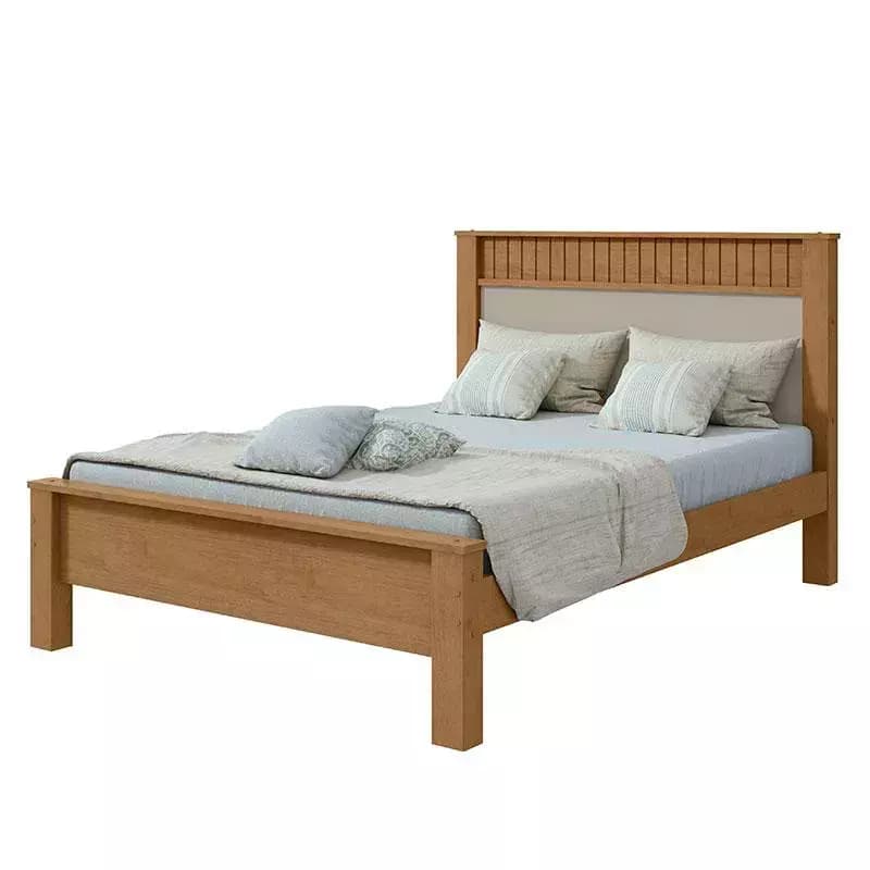 Cama Lopas Casal Athenas (amendoa/off white)